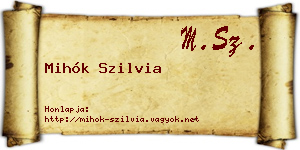 Mihók Szilvia névjegykártya