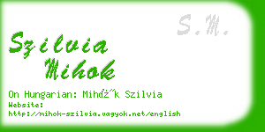 szilvia mihok business card